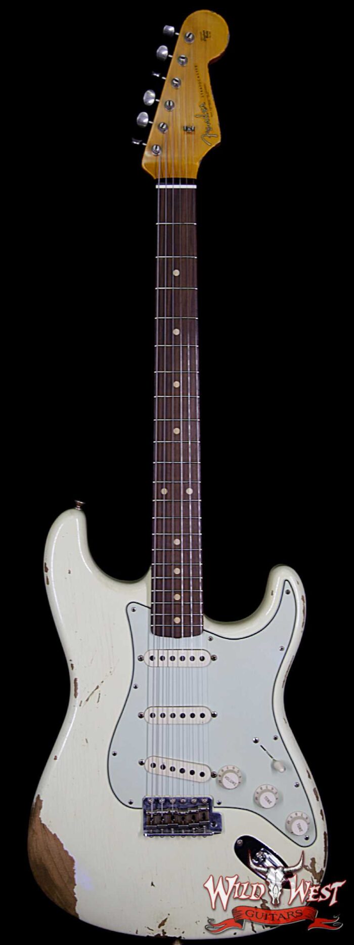 Fender Custom Shop 1961 Stratocaster Heavy Relic Slab Rosewood Fingerboard Vintage White - Image 1