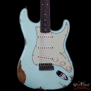 Fender Custom Shop 1961 Stratocaster Heavy Relic Slab Rosewood Fingerboard Surf Green - Image 3