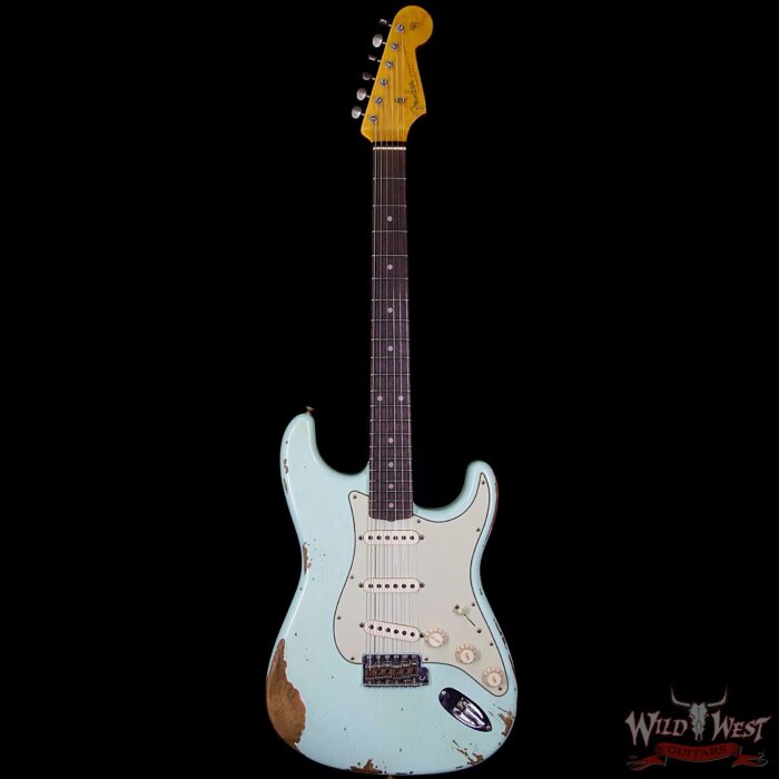 Fender Custom Shop 1961 Stratocaster Heavy Relic Slab Rosewood Fingerboard Surf Green - Image 5