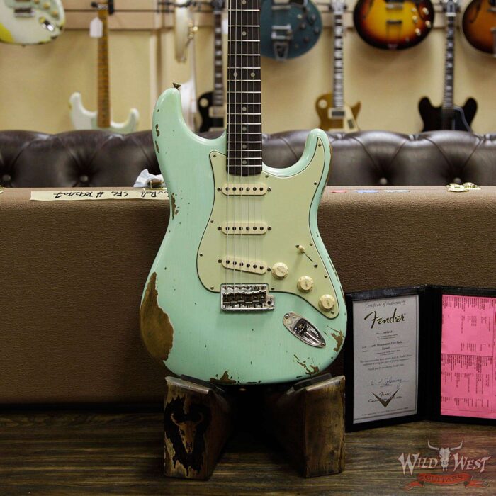 Fender Custom Shop 1961 Stratocaster Heavy Relic Slab Rosewood Fingerboard Surf Green - Image 11