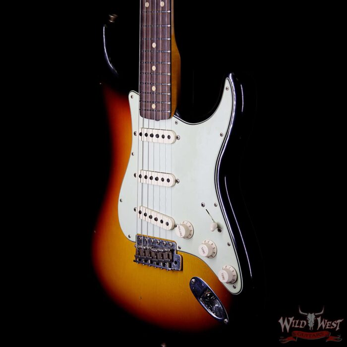 Fender Custom Shop 1961 Stratocaster Journeyman Relic with Dirty Neck Rosewood Fingerboard 3 Tone Sunburst - Image 2