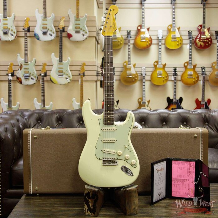Fender Custom Shop 1961 Stratocaster Journeyman Relic with Dirty Neck Slab Rosewood Board Vintage White - Image 12