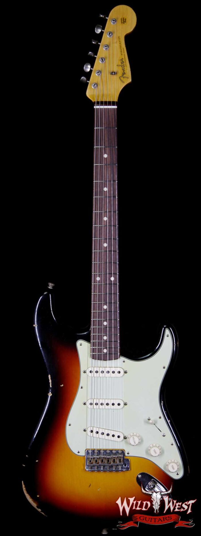 2018 Fender Custom Shop 1961 Stratocaster Relic Rosewood Slab Fingerboard 3 Tone Sunburst - Image 1