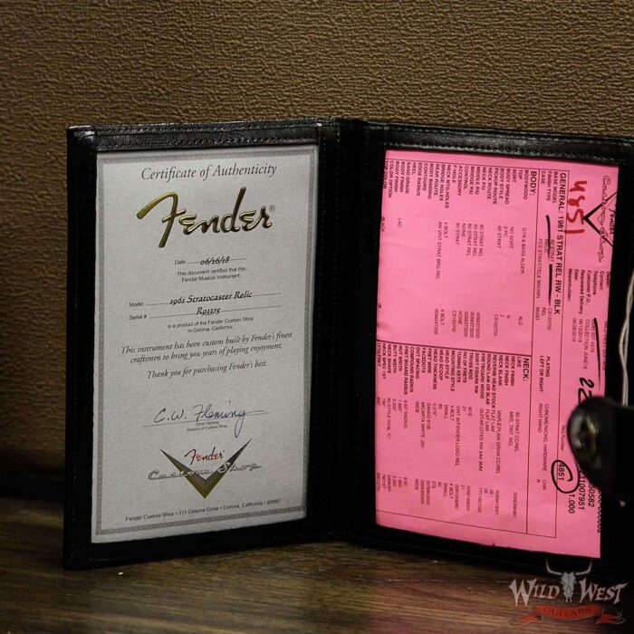 Fender Custom Shop 1961 Stratocaster Journeyman Relic with Dirty Neck Slab Rosewood Fingerboard Black - Image 8