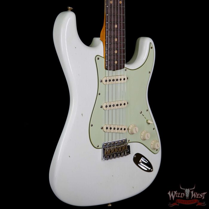 Fender Custom Shop 1961 Stratocaster Jouneyman Relic with Dirty Neck Slab Rosewood Board Olympic White - Image 4