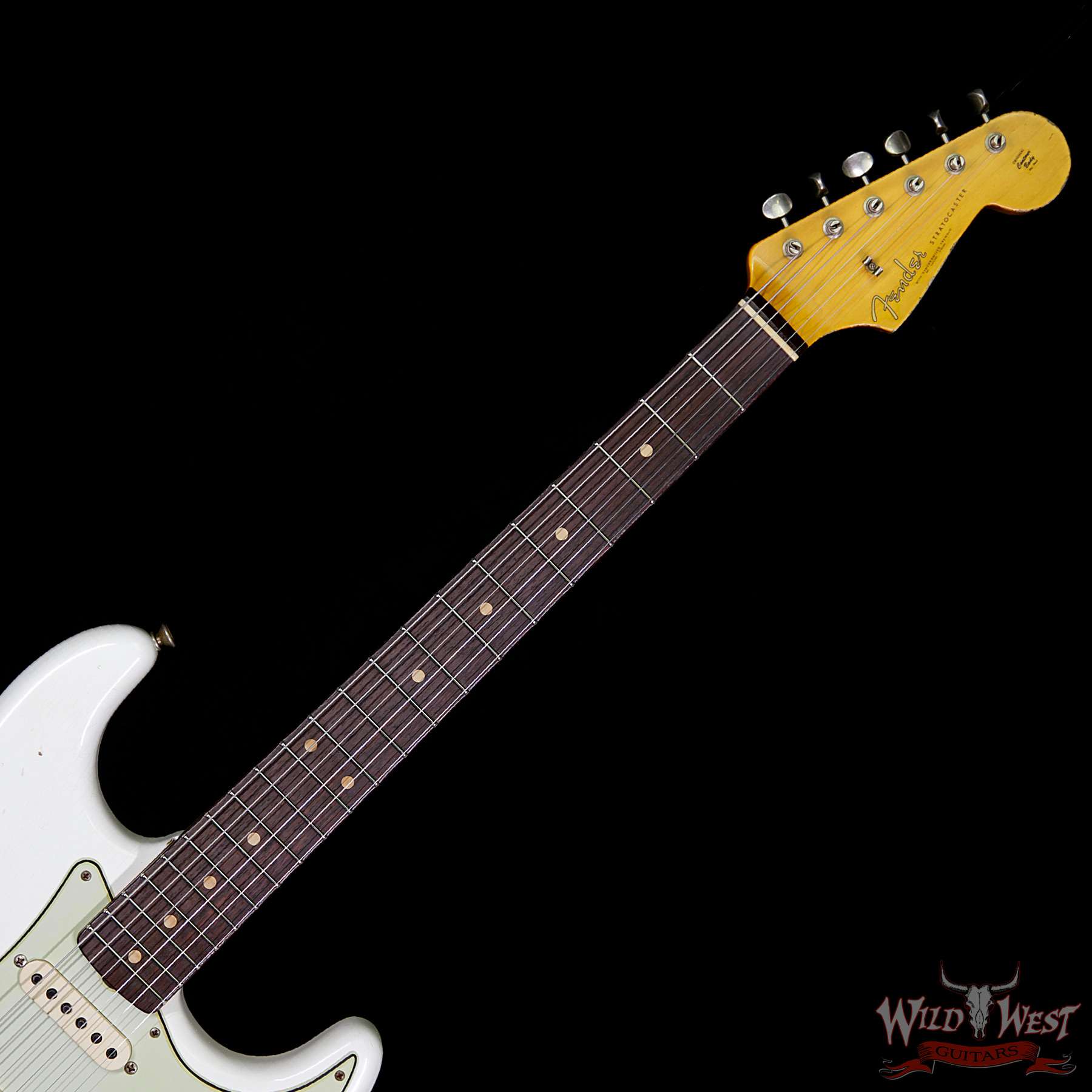 fender-1961strat-relic-jm-owt-r95232-bnf__wwg.jpg Fender Custom Shop 1961 Stratocaster Jouneyman Relic with Dirty Neck Slab Rosewood Board Olympic White - Image 9