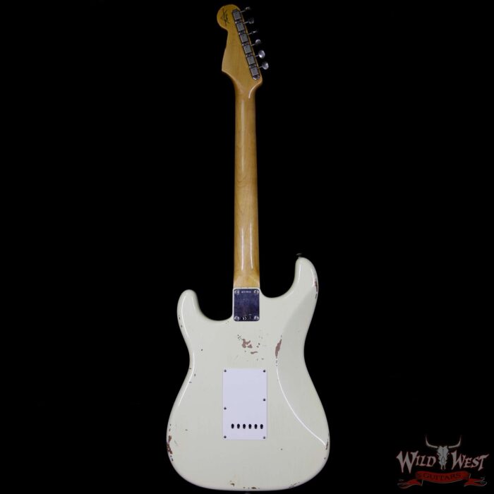 2018 Fender Custom Shop 1961 Stratocaster Relic Rosewood Slab Fingerboard 3 Vintage White - Image 6