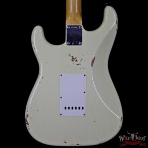 2018 Fender Custom Shop 1961 Stratocaster Relic Rosewood Slab Fingerboard 3 Vintage White - Image 7