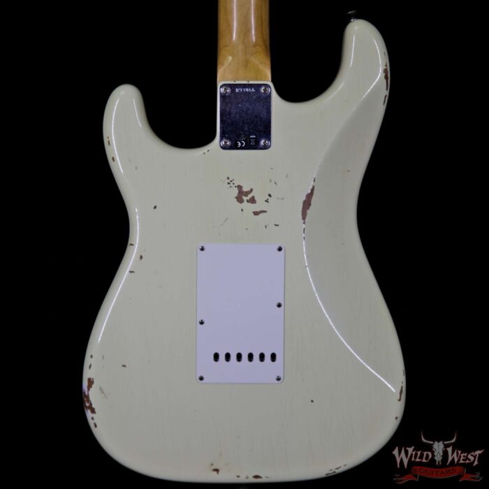 2018 Fender Custom Shop 1961 Stratocaster Relic Rosewood Slab Fingerboard 3 Vintage White - Image 7