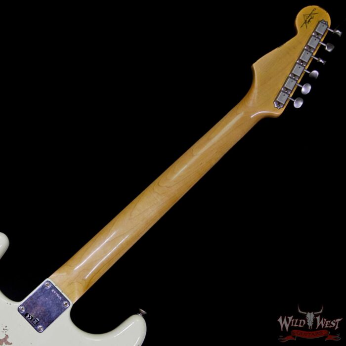 2018 Fender Custom Shop 1961 Stratocaster Relic Rosewood Slab Fingerboard 3 Vintage White - Image 11