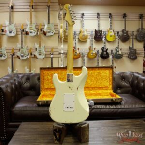 2018 Fender Custom Shop 1961 Stratocaster Relic Rosewood Slab Fingerboard 3 Vintage White - Image 14