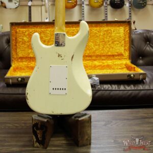 2018 Fender Custom Shop 1961 Stratocaster Relic Rosewood Slab Fingerboard 3 Vintage White - Image 15