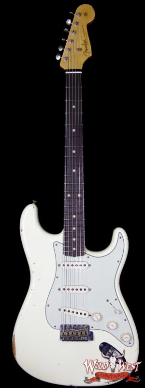 2018 Fender Custom Shop 1961 Stratocaster Relic Rosewood Slab Fingerboard 3 Vintage White