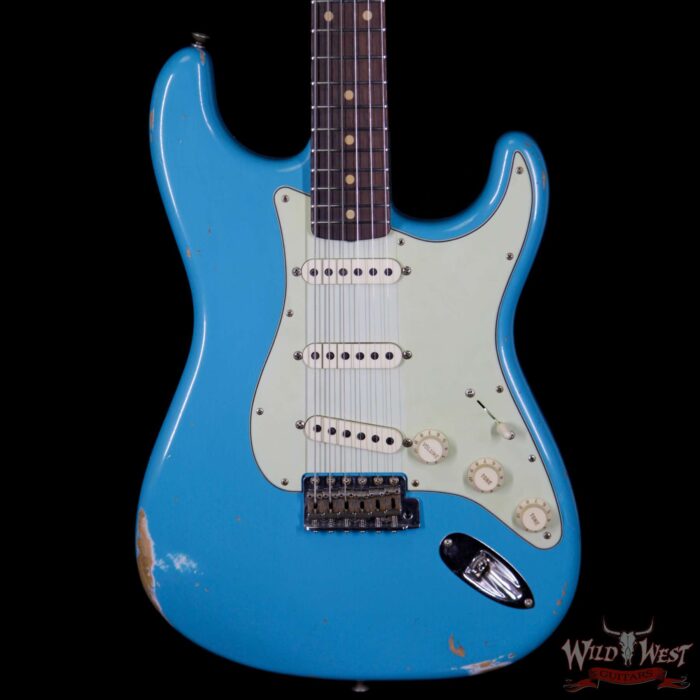 2018 Fender Custom Shop 1961 Stratocaster Relic Rosewood Slab Fingerboard Taos Turquoise - Image 3