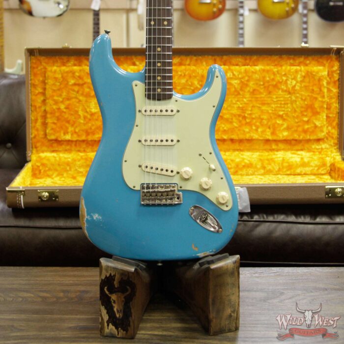 2018 Fender Custom Shop 1961 Stratocaster Relic Rosewood Slab Fingerboard Taos Turquoise - Image 13