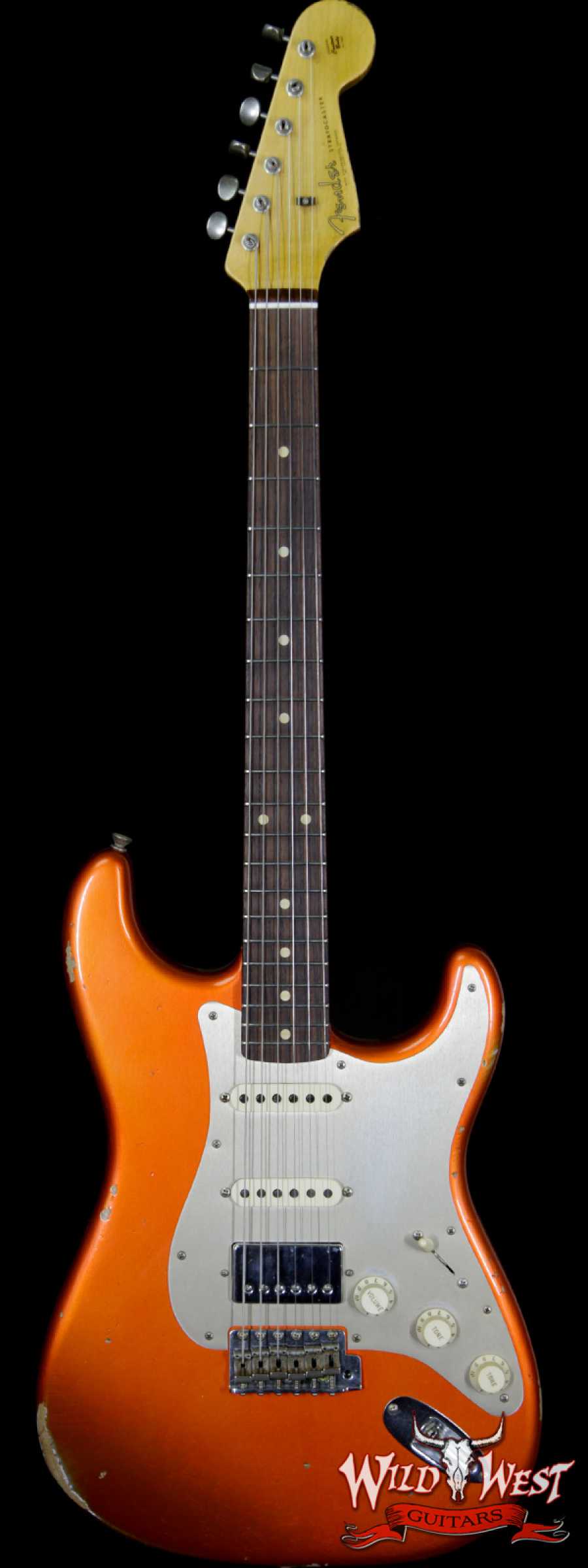 fender-1962strat-relic-hss-orange-r92681-main__wwg_large.jpg Fender Custom Shop 1962 Stratocaster Relic HSS EVH Bridge Pickup Rosewood Fingerboard Orange - Image 1