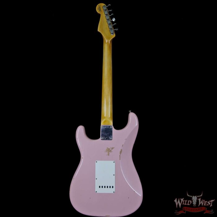 2018 Fender Custom Shop 1962 Stratocaster HSS EVH Pickup Relic Rosewood Fingerboard Shell Pink - Image 6