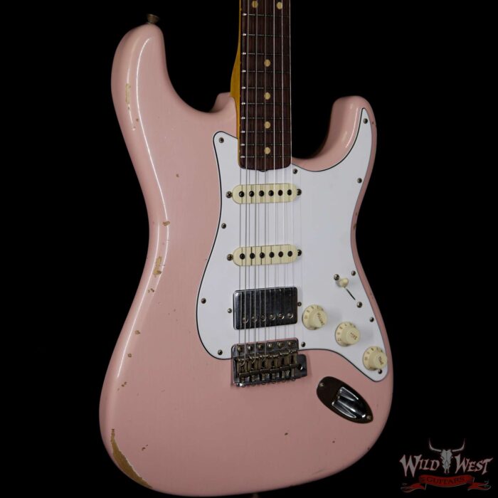 2018 Fender Custom Shop 1962 Stratocaster HSS EVH Pickup Relic Rosewood Fingerboard Shell Pink - Image 4