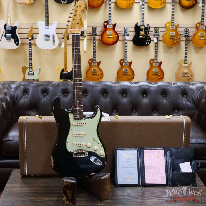 Fender Custom Shop 1962 Stratocaster Relic AAA Rosewood Board with Quartersawn Maple Neck Black - Image 6