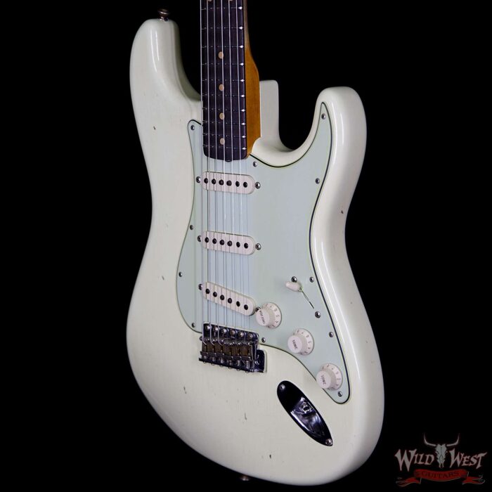 Fender Custom Shop 1963 Stratocaster Journeyman Relic with Dirty Neck Rosewood Board Vintage White - Image 2