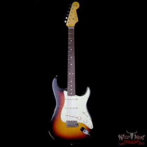 2018 Fender Custom Shop 1963 Stratocaster Relic Rosewood Fingerboard 3 Tone Sunburst - Image 3