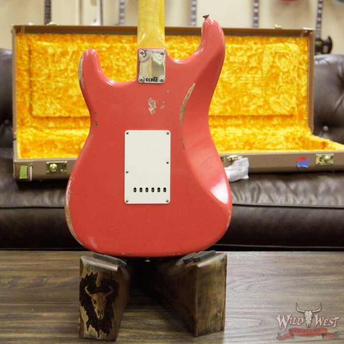 2018 Fender Custom Shop 1963 Stratocaster Relic Rosewood Fingerboard Fiesta Red - Image 9