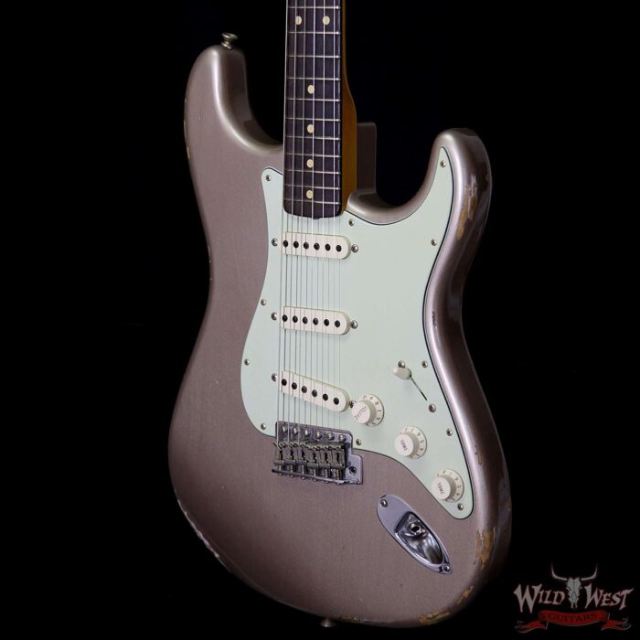 Fender Custom Shop 1963 Stratocaster Relic Rosewood Fingerboard Shoreline Gold - Image 2