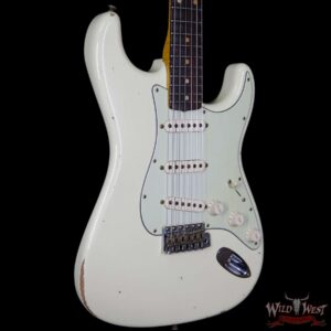 Fender Custom Shop 1963 Stratocaster Relic Rosewood Fingerboard Vintage White - Image 4