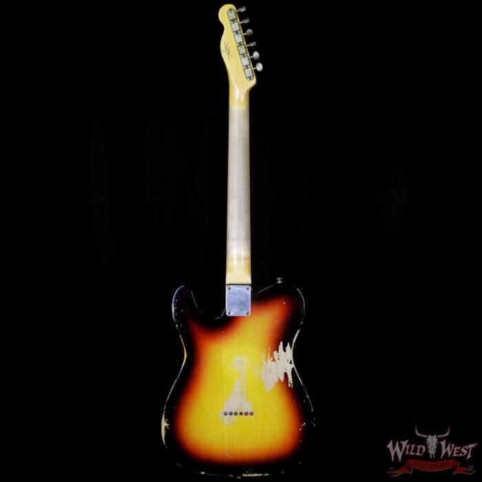 Fender Custom Shop 1963 Telecaster Heavy Relic Rosewood Fretboard 3 Tone Sunburst - Image 6