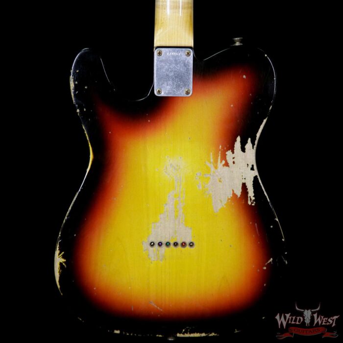 Fender Custom Shop 1963 Telecaster Heavy Relic Rosewood Fretboard 3 Tone Sunburst - Image 7