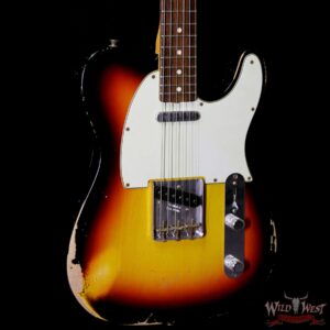 Fender Custom Shop 1963 Telecaster Heavy Relic Rosewood Fretboard 3 Tone Sunburst - Image 4