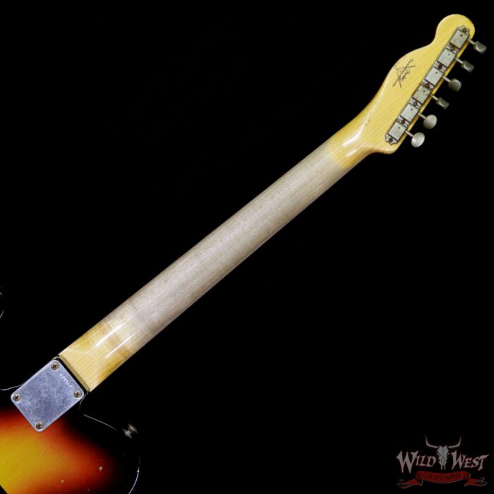 Fender Custom Shop 1963 Telecaster Heavy Relic Rosewood Fretboard 3 Tone Sunburst - Image 9