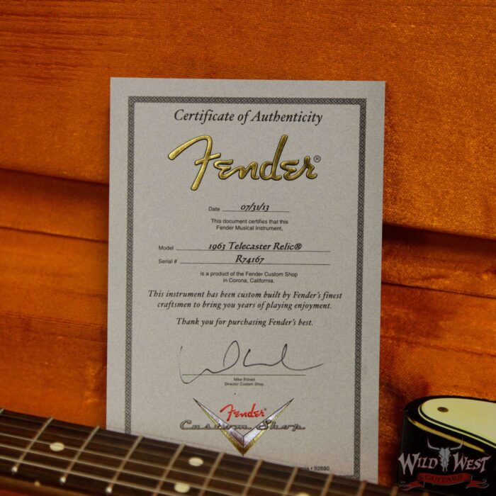 Fender Custom Shop 1963 Telecaster Heavy Relic Rosewood Fretboard 3 Tone Sunburst - Image 16