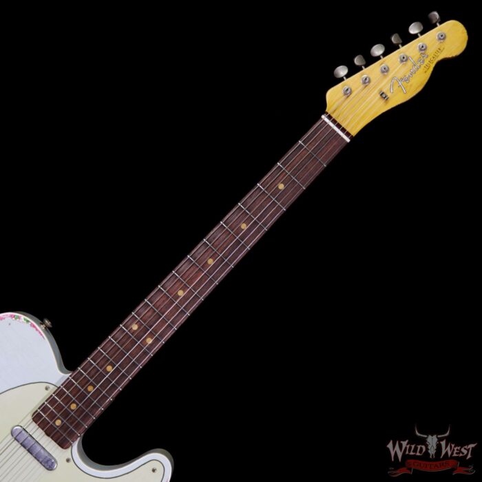 Fender Custom Shop 1963 Telecaster Heavy Relic Double Binding Rosewood Board Sonic Blue over Pink Paisley - Image 8