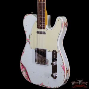 Fender Custom Shop 1963 Telecaster Heavy Relic Double Binding Rosewood Board Sonic Blue over Pink Paisley - Image 2
