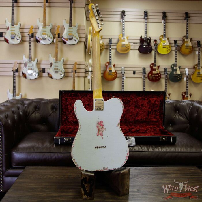 Fender Custom Shop 1963 Telecaster Heavy Relic Double Binding Rosewood Board Sonic Blue over Pink Paisley - Image 13