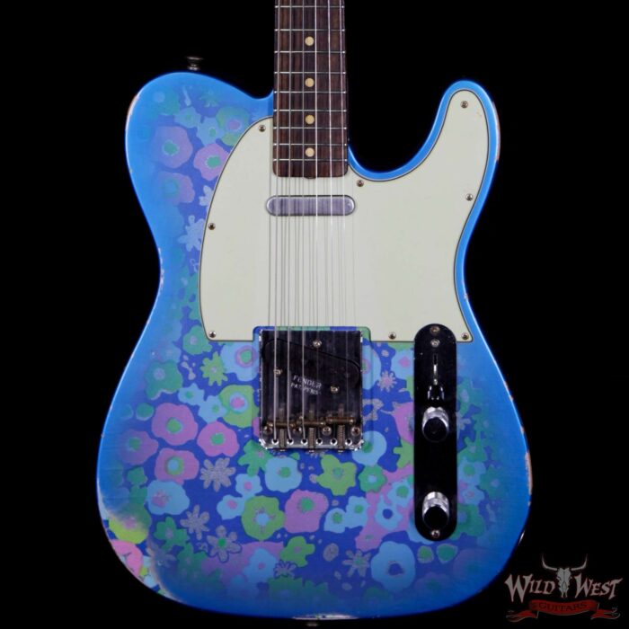 Fender Custom Shop 1963 Telecaster Relic Rosewood Fingerboard Blue Flower - Image 3