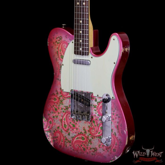 Fender Custom Shop 1963 Telecaster Relic Rosewood Fingerboard Pink Paisley - Image 2