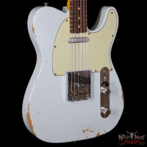 2018 Fender Custom Shop 1963 Telecaster Relic Rosewood Fingerboard Sonic Blue - Image 4