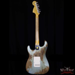 Fender Custom Shop Summer Event #37 Super Faded Aged 1968 Stratcaster HR Flame Neck Heavy Relic Lake Placid Blue - Image 6