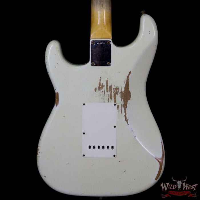 Fender Custom Shop 1960 Stratocaster Heavy Relic Rosewood Slab Board Olympic White - Image 7