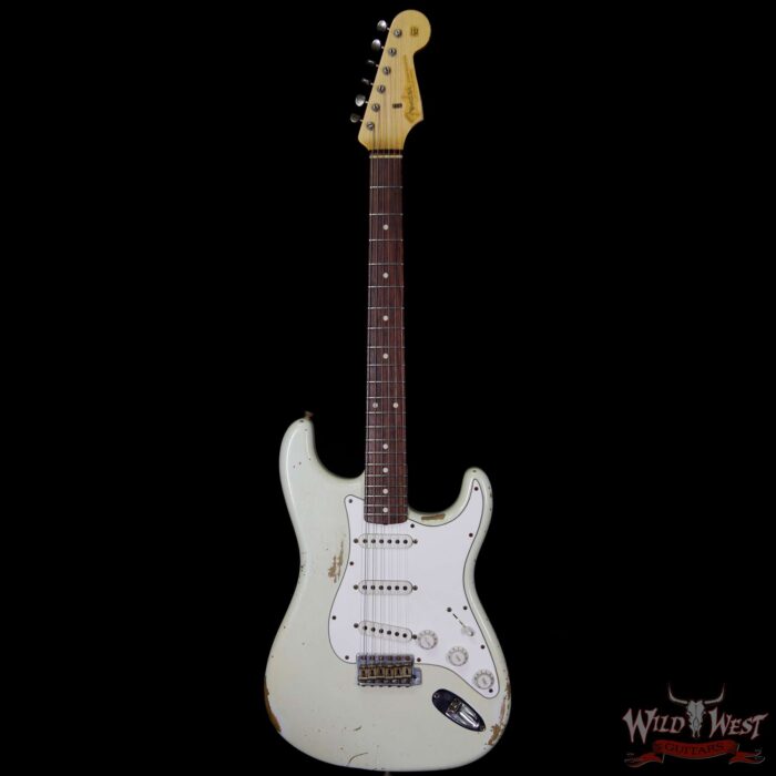 Fender Custom Shop 1960 Stratocaster Heavy Relic Rosewood Slab Board Olympic White - Image 5