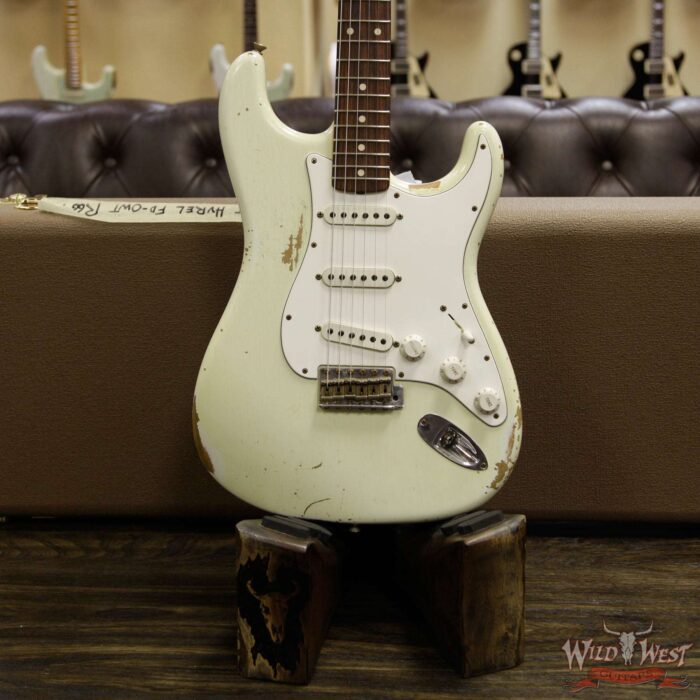 Fender Custom Shop 1960 Stratocaster Heavy Relic Rosewood Slab Board Olympic White - Image 13