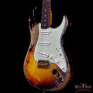 Fender Custom Shop Wild West Guitars 25th Anniversary 1960 Stratocaster Madagascar Rosewood Fretboard Heavy Relic 3 Tone Sunburst 7.45 LBS - Image 2