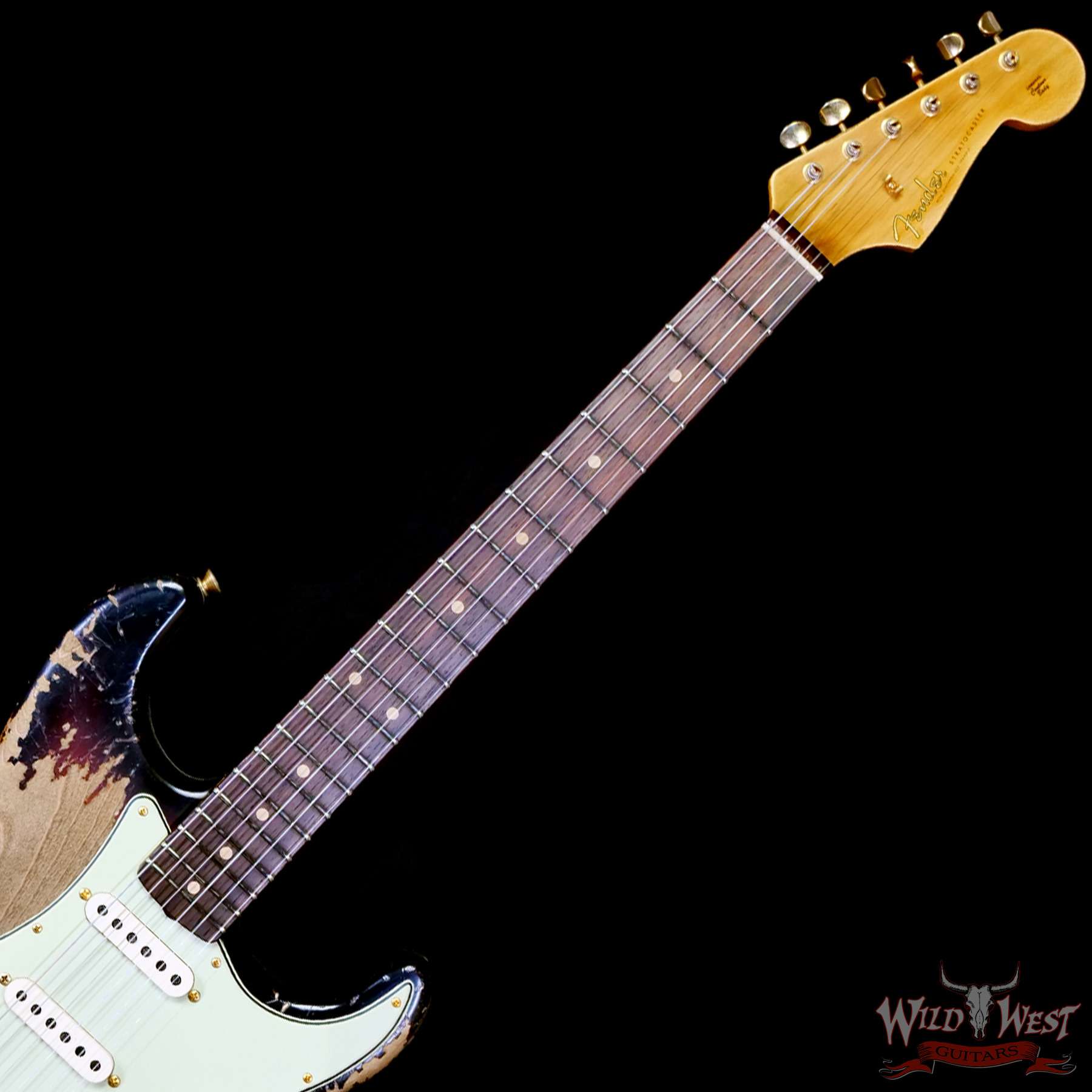 fender-25th-r130277-c2__wwg.jpg Fender Custom Shop Wild West Guitars 25th Anniversary 1960 Stratocaster Madagascar Rosewood Fretboard Heavy Relic 3 Tone Sunburst 7.45 LBS - Image 4