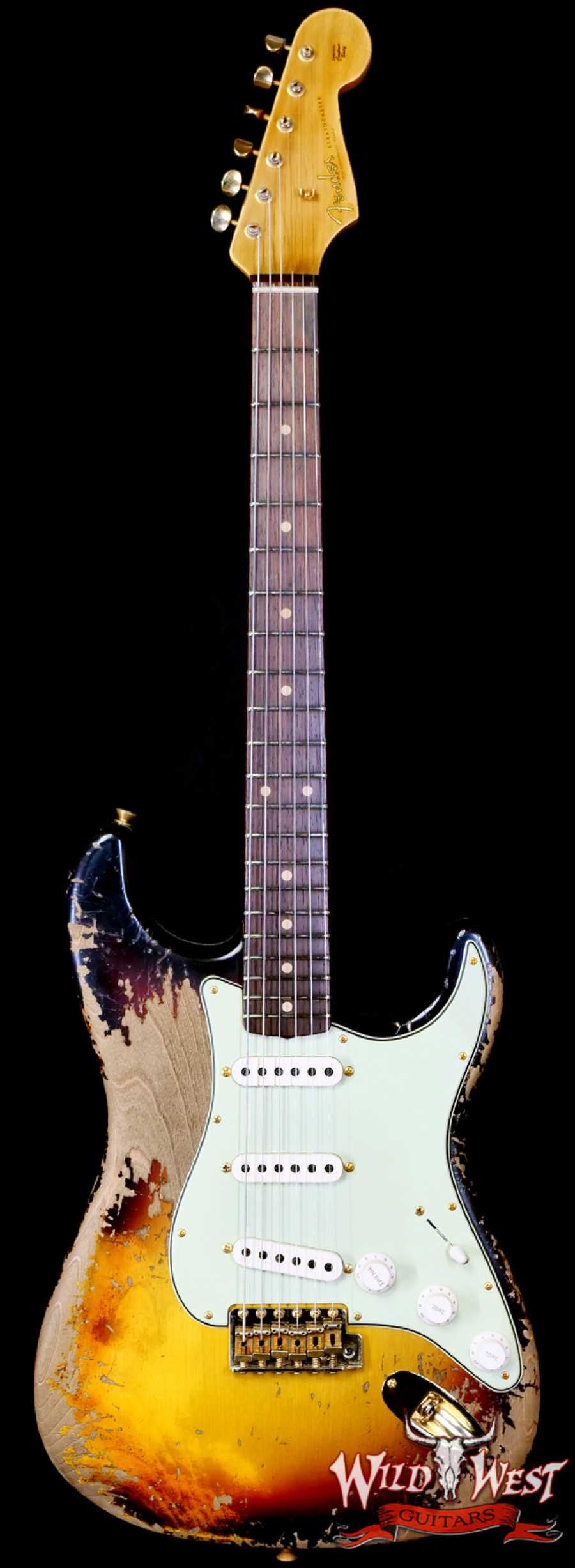 fender-25th-r130277-main__wwg_large.jpg Fender Custom Shop Wild West Guitars 25th Anniversary 1960 Stratocaster Madagascar Rosewood Fretboard Heavy Relic 3 Tone Sunburst 7.45 LBS - Image 1