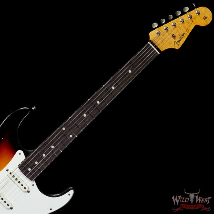 Fender Custom Shop Kyle McMillin Masterbuilt 1959 Trans Stratocaster AAA Flame Maple Neck Journeyman Relic 3 Tone Sunburst 7.60 LBS - Image 4