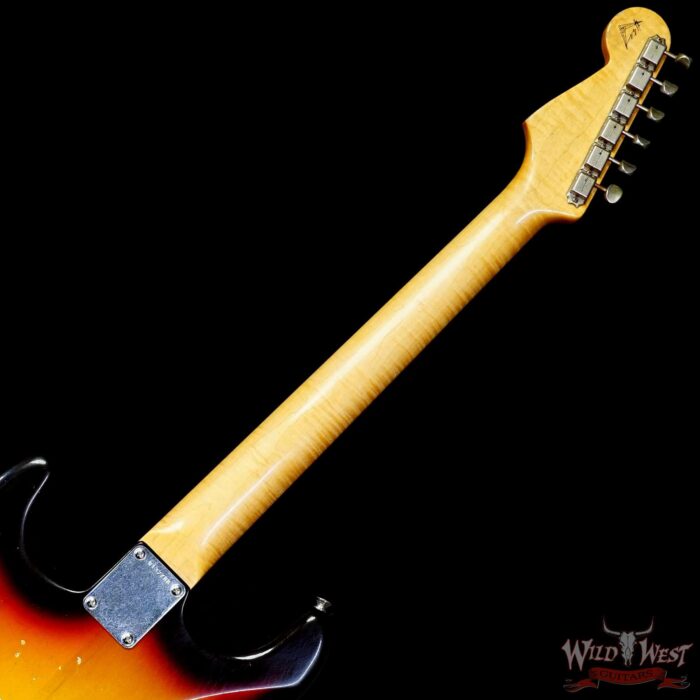 Fender Custom Shop Kyle McMillin Masterbuilt 1959 Trans Stratocaster AAA Flame Maple Neck Journeyman Relic 3 Tone Sunburst 7.60 LBS - Image 5