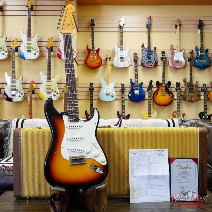 Fender Custom Shop Kyle McMillin Masterbuilt 1959 Trans Stratocaster AAA Flame Maple Neck Journeyman Relic 3 Tone Sunburst 7.60 LBS - Image 6
