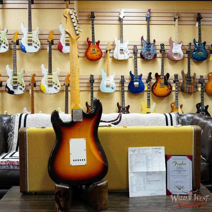Fender Custom Shop Kyle McMillin Masterbuilt 1959 Trans Stratocaster AAA Flame Maple Neck Journeyman Relic 3 Tone Sunburst 7.60 LBS - Image 11